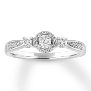 Diamond Promise, Engagement Ring 10K White Gold
 REAL DIAMONDS
